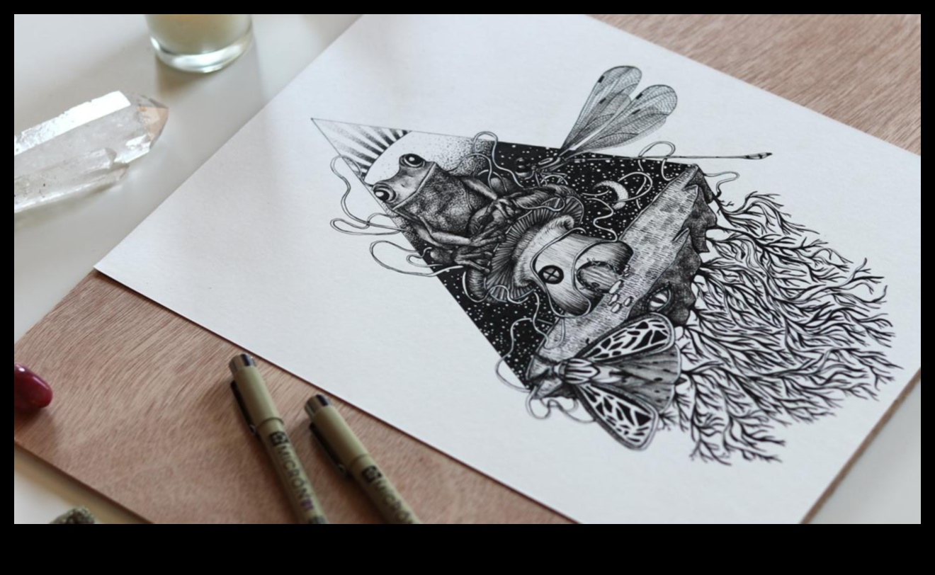 Stāstu skicēšana: stāstījuma ilustrācijas ar pildspalvu un tinti