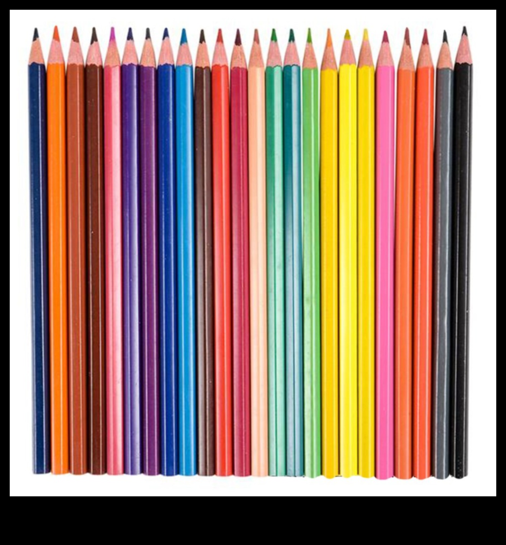 Krāsainie zīmuļi Radošs līdzeklis 2 Zīmuļu spektrs: krāsainu un dinamisku zīmējumu veidošana