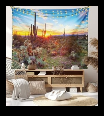 Desert Wildflowers Dzīvīgs gobelēns 4 Tuksneša ziedi: savvaļas ziedi sausā vidē