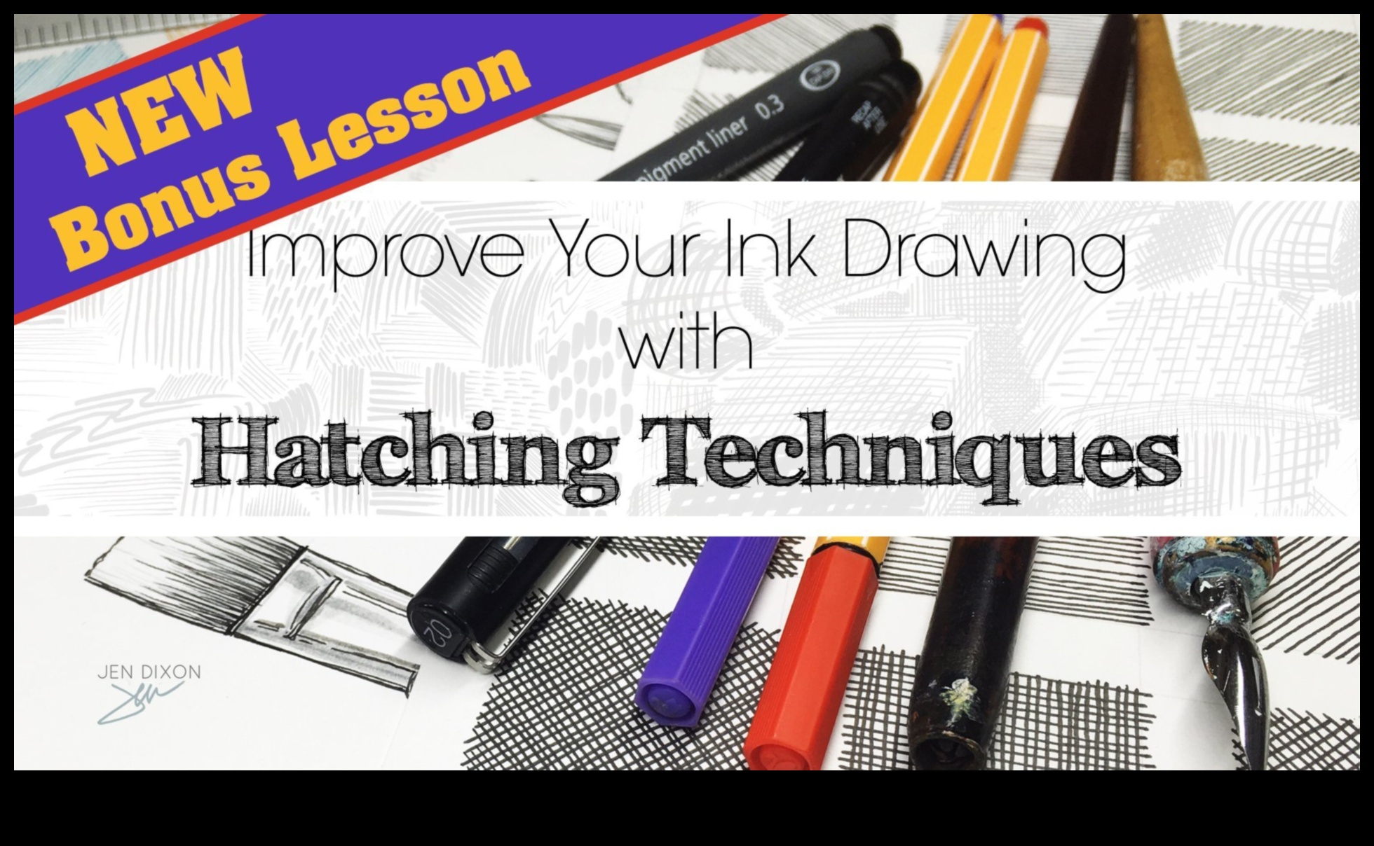 Hatch pildspalvas un tinte Radoša kombinācija 4 Izšķilšanās māksla: tekstūras un dziļuma veidošana pildspalvā un tintē