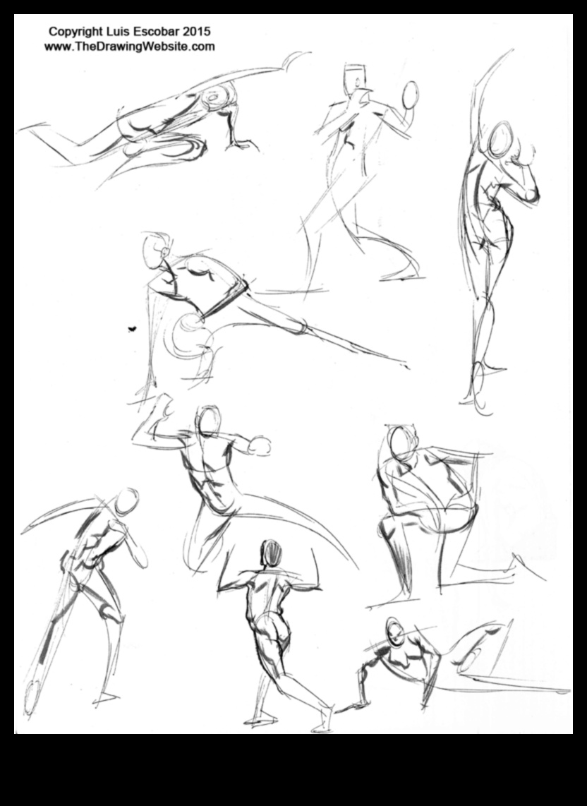 Kustību dinamisko figūru zīmēšanas paņēmienu būtība 3 Kustības būtība: dinamiskas figūru zīmēšanas metodes