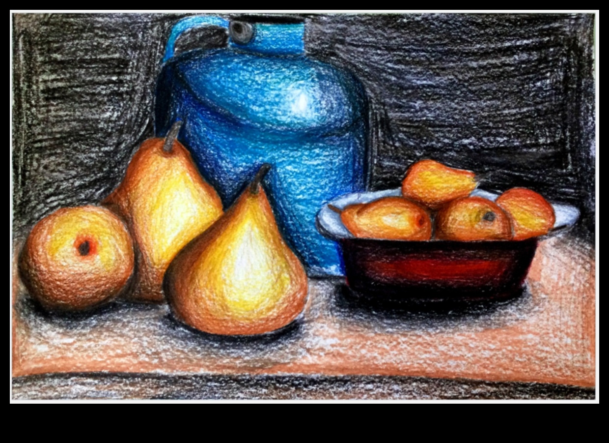 Zīmuļa tehnikas klusās dabas zīmēšanai 5 Zīmuļu tehnikas dinamiskiem klusās dabas zīmējumiem grafītā