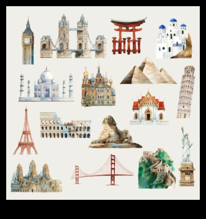 Arhitektūras brīnumi: ikonisku ēku ilustrēšana