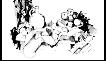 Stāstu skicēšana: stāstījuma ilustrācijas ar pildspalvu un tinti