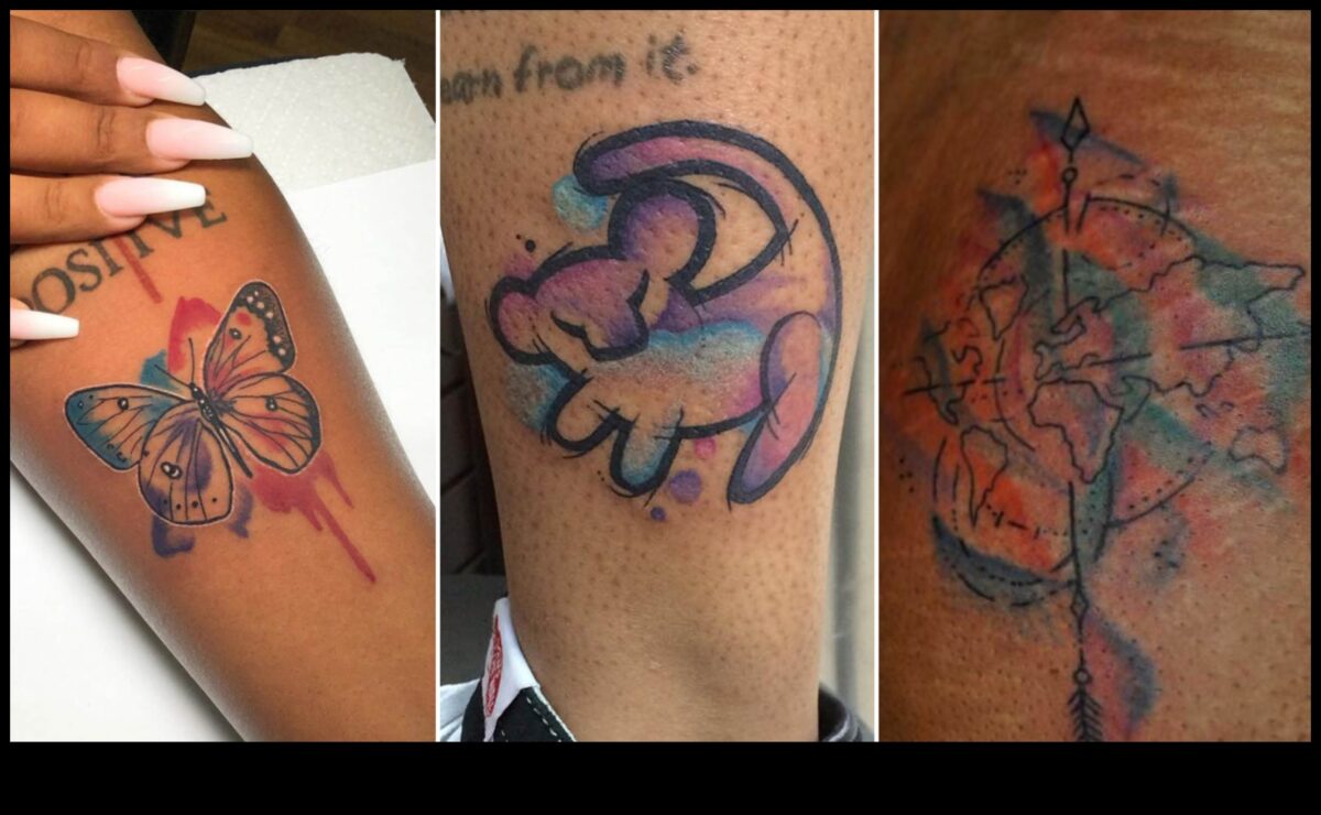 Stila spožums: akvareļu tetovējumi unikālam izskatam